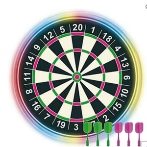 Retro Arcade Magnetic Darts, Light Up Edition, 16" LED Dart Board